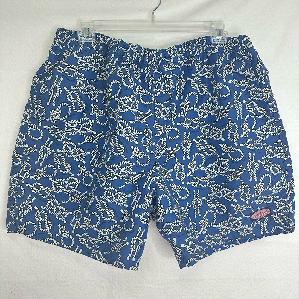 Vineyard Vines Blue and White Rope Knot Swim Trunks 2XL